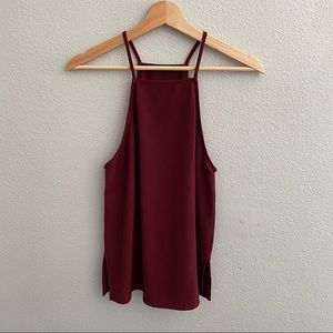 American Apparel strap halter burgundy top blouse